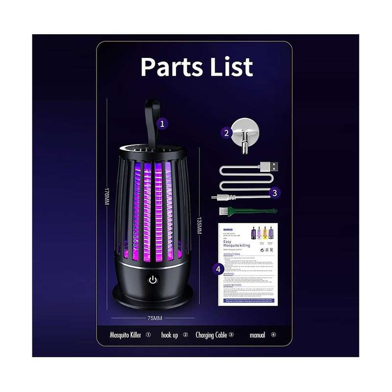 Electric Mosquito Lamp Mosquito Repellent Rechargeable Trap Lamp Radiationless Anti-Mosquito