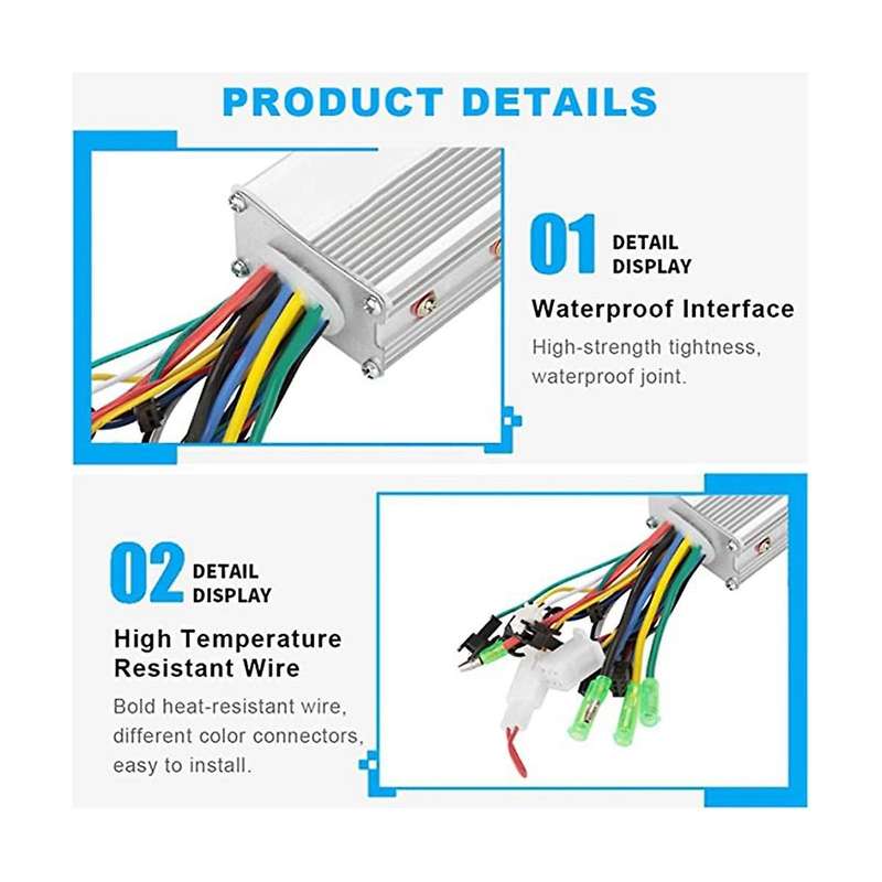 Electric Motor Controller, 36v/48v 350w Brainpower Motor Controller for Electric Bicycle Scooter