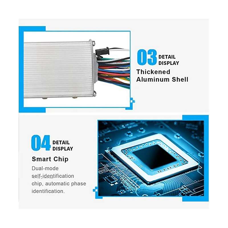 Electric Motor Controller, 36v/48v 350w Brainpower Motor Controller for Electric Bicycle Scooter