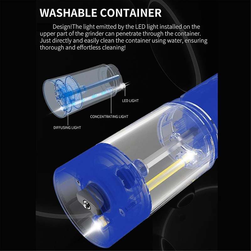 Electric Pepper Grinder Stainless Steel Salt and Pepper Grinder USB Rechargeable Adjustable Coarsene