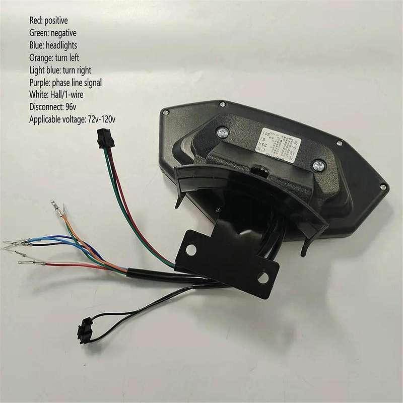 Electric Motorbike Dashboard Scooter Display Tricycle Speedometer 72V General Instrument with One Ke