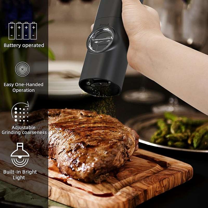Electric Pepper Spice Grinder Automatic Salt Grinder Pepper Shaker with Led Light Adjustable Coarse