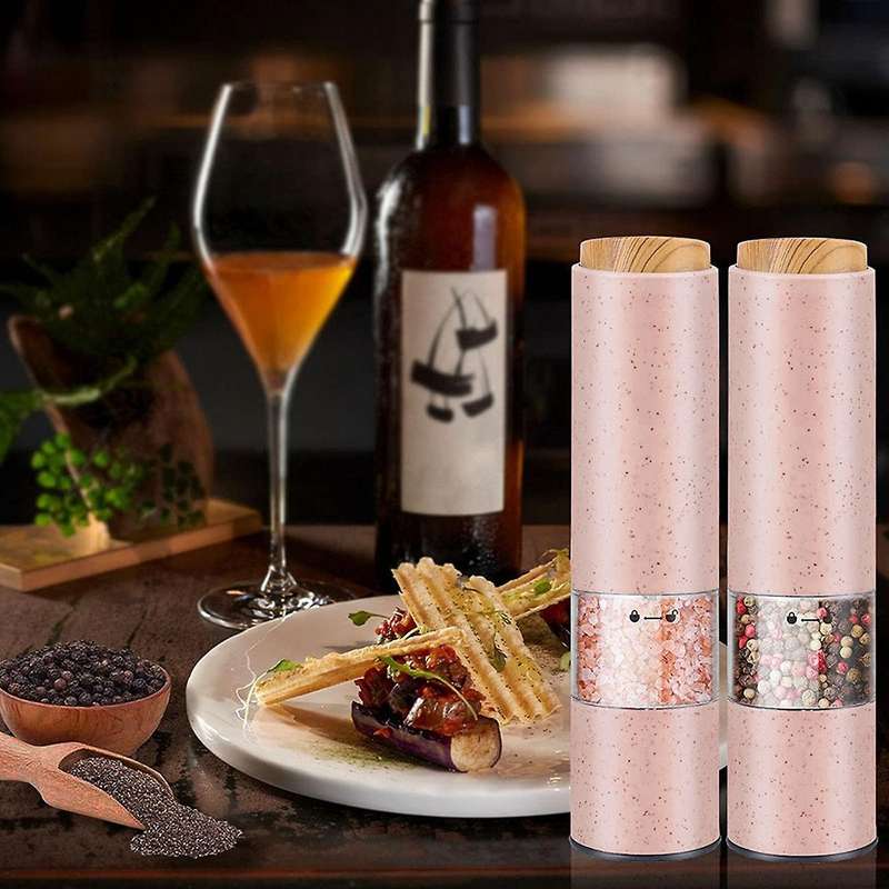 Electric Salt Pepper Grinder,Electric Ceramic Burr Mill for Herb/Pepper/Spice,Adjustable Kitchen Gri