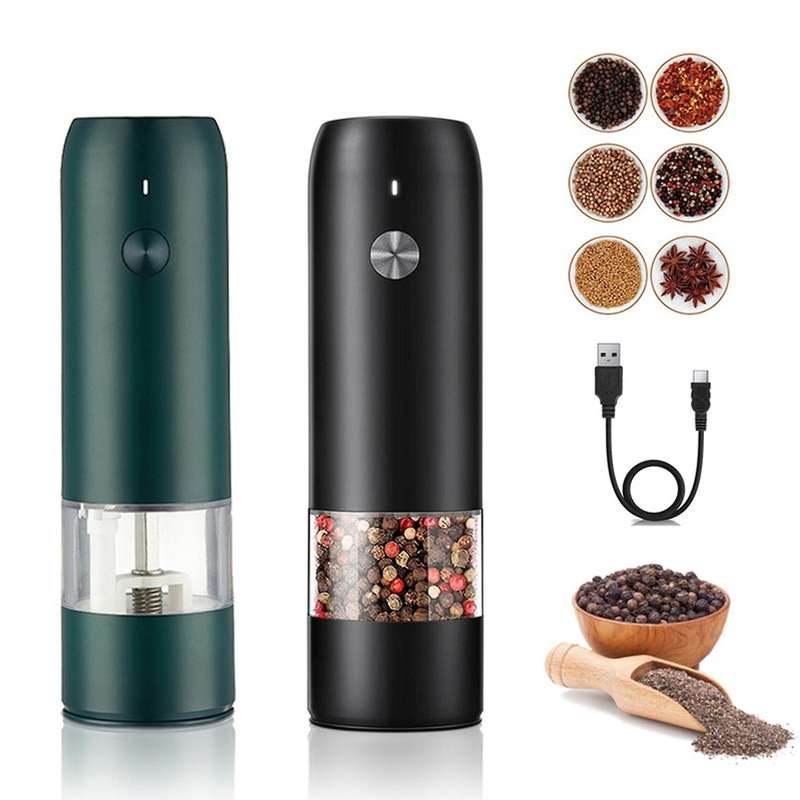 Electric Salt Pepper Grinder Set USB Charge Spice Mill Grinder Adjustable Coarseness Pepper Mill Gri
