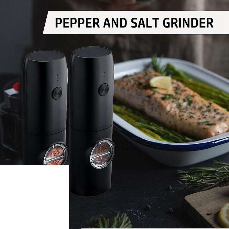 Electric Salt and Pepper Grinder Set with Usb Rechargeable, Adjustable Coarseness Electronic Pepper