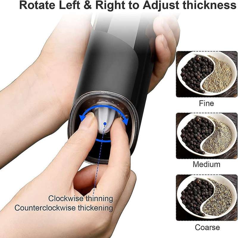 Electric Salt and Pepper Grinder Set, Gravity Pepper Grinder, Automatic Salt Grinder Pepper Mill fo