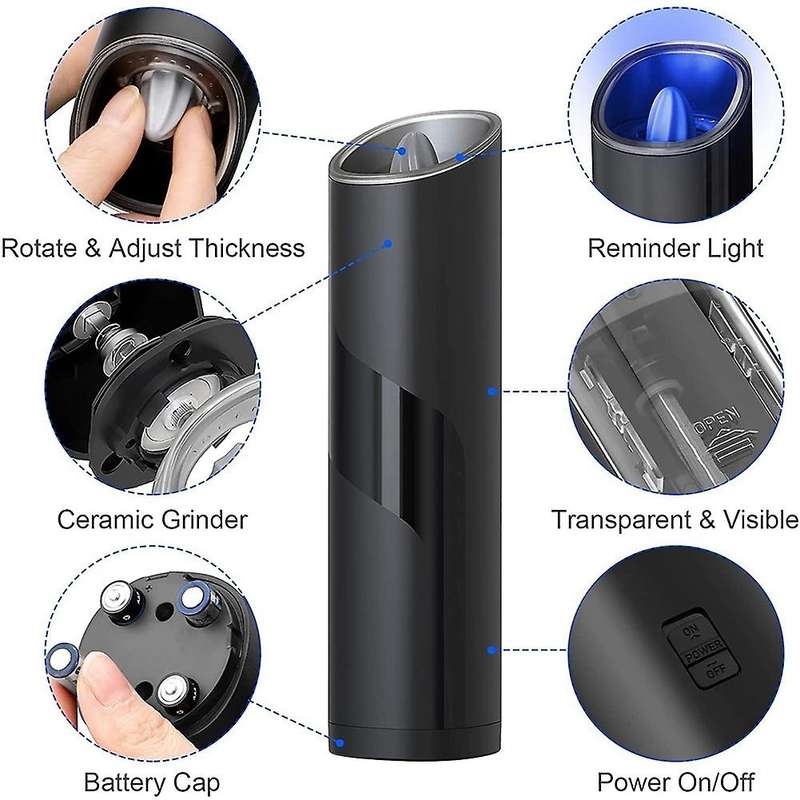 Electric Salt and Pepper Grinder Set, Gravity Pepper Grinder, Automatic Salt Grinder Pepper Mill fo