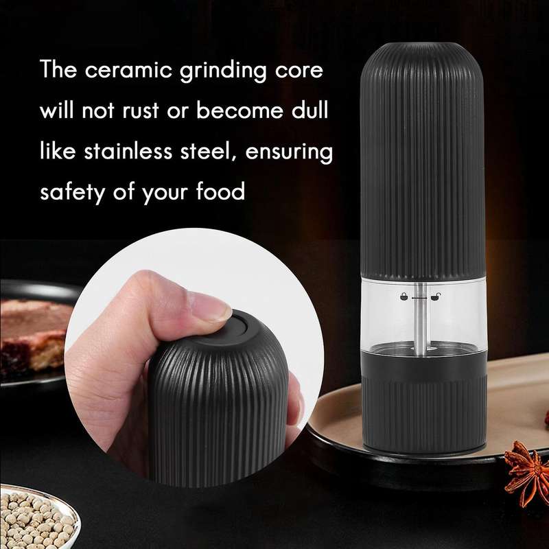Electric Salt Pepper Grinder Pepper Mill Adjustable Roughness for Herb Pepper Spice Adjustable Kitch