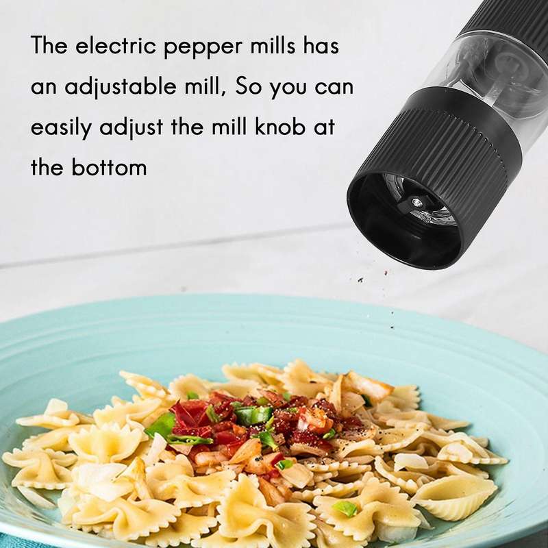 Electric Salt Pepper Grinder Pepper Mill Adjustable Roughness for Herb Pepper Spice Adjustable Kitch