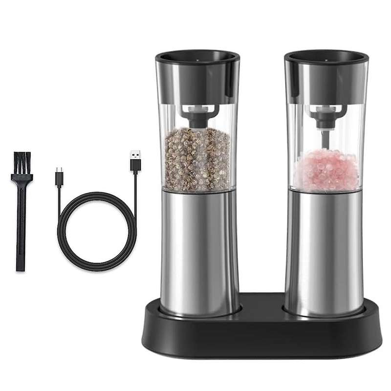 Electric Salt and Pepper Grinder Set with Usb Rechargeable ,electric Pepper Mill Set Automatic Induc