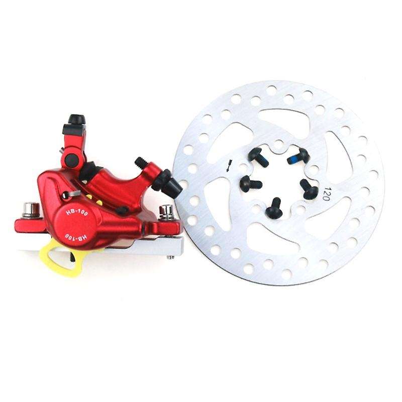 Electric Scooter Hydraulic Brake Adapter Kit Disk Brakes Disc Piston Parts for M365 Pro red + silver