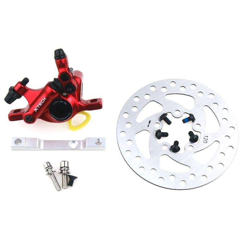 Electric Scooter Hydraulic Brake Adapter Kit Disk Brakes Disc Piston Parts for M365 Pro red + silver