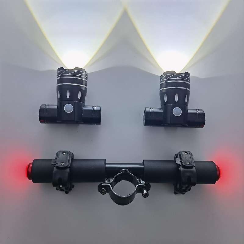 Electric Scooter LED Headlight USB Rechargeable Fog Lamp for M365 Pro T6 Spotlight, 1200MAh