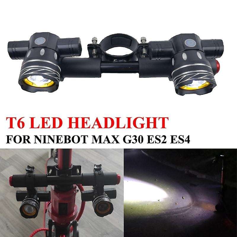 Electric Scooter LED Headlight USB Rechargeable Fog Lamp for Max G30 ES2 ES4 T6 Spotlight, 1200MAh