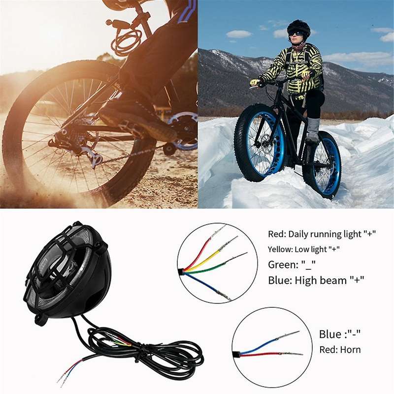 Electric Snowmobile Ebike Headlight Electric Bicycle Front Light with Horn Waterproof Riding Access