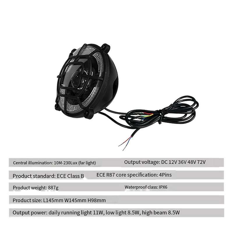 Electric Snowmobile Ebike Headlight Electric Bicycle Front Light with Horn Waterproof Riding Accesso