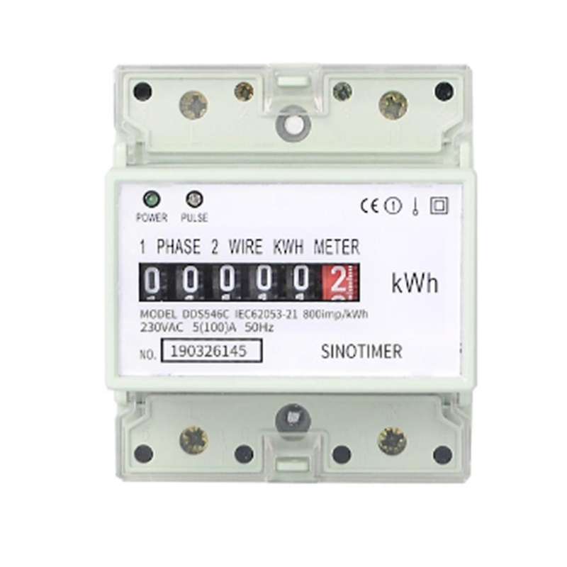 Electric Single Phase Two Wire Ac 220v 100a Energy Meter Kwh Counter Consumption Analog Electricity