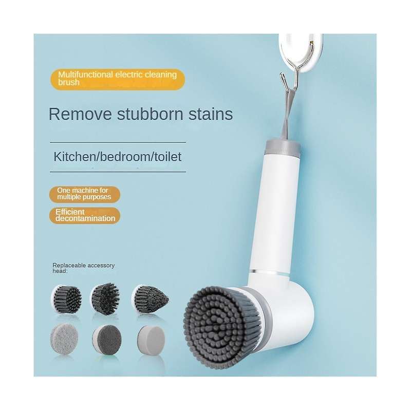 Electric Spin Scrubber - Electric Cleaning Brush, for Cleaning Tub, Kitchen Cleaning with 6 Replacea