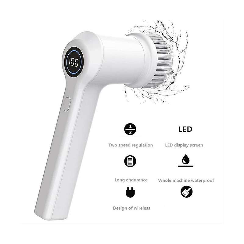 Electric Spin Scrubber for Bathroom Bathtub Cordless Power Spinning Scrub Brush Handheld Shower Cle