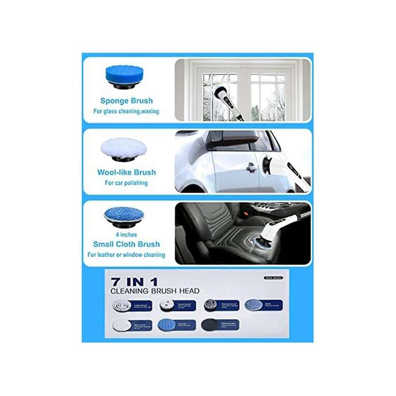 Electric Spin Scrubber Replacement Brush Heads- 7pcs Brush Accessories Kit for Of Akx-8050 Cleaning