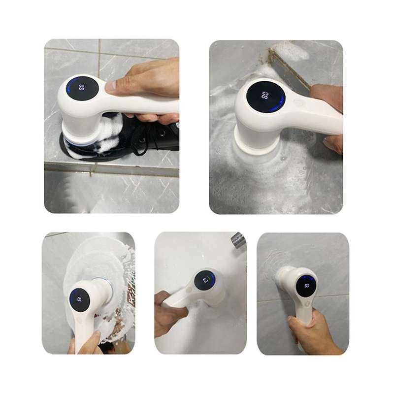 Electric Spin Scrubber, Bathroom Scrubber with Replaceable Brush Head Kitchen Scrubber Cleaning Brus