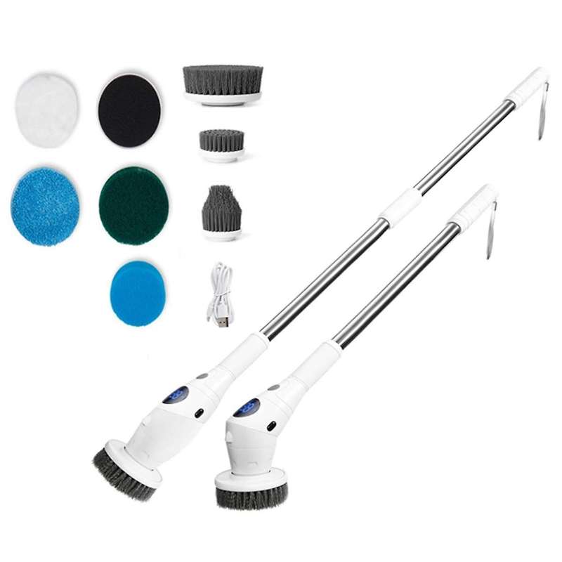 Electric Spin Scrubber Cordless Cleaning Brush with 8 Replaceable Brush Heads for Bathroom, Toilet
