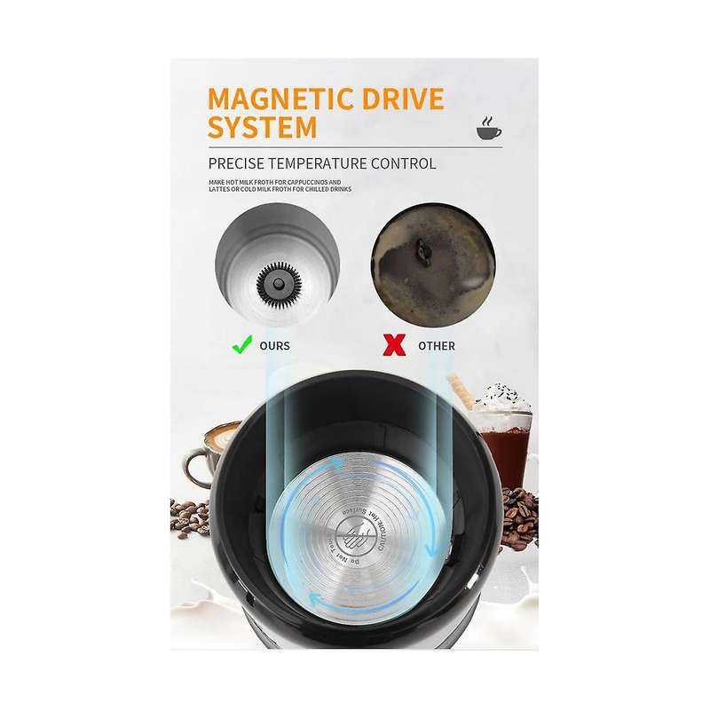 Electric Steamer: Hot and Cold Machine Automatic Milk Steamer and Frother for Latte Us Plug