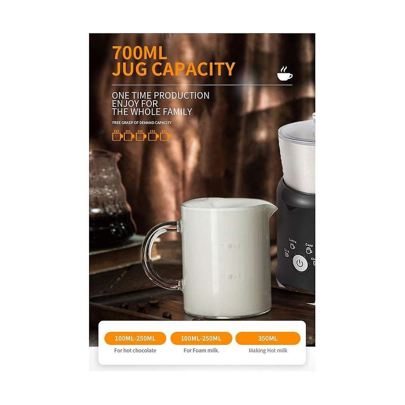Electric Steamer: Hot and Cold Machine Automatic Milk Steamer and Frother for Latte Us Plug