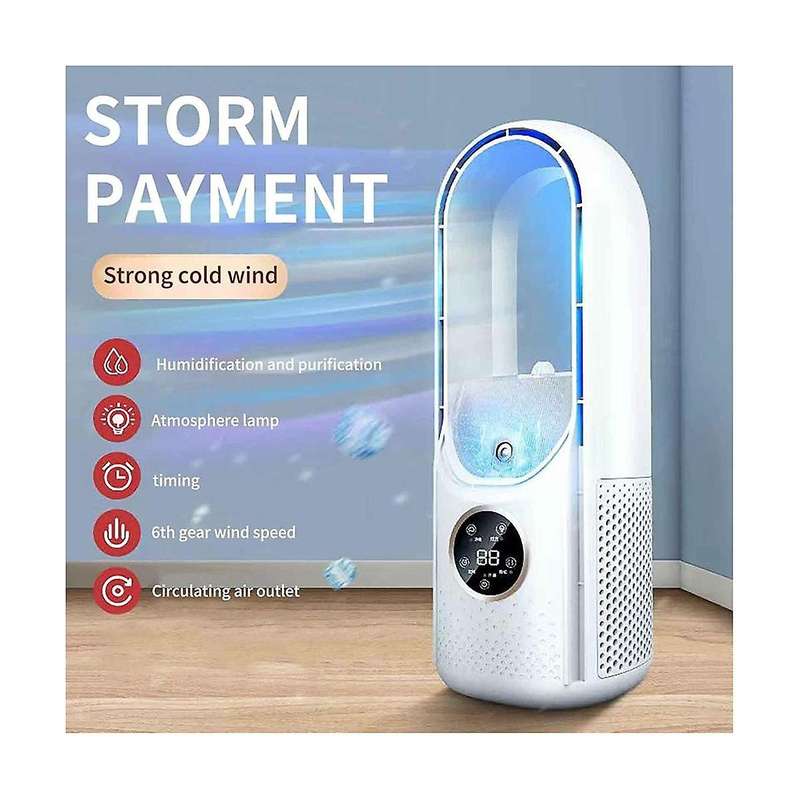 Electric Usb Multifunctional Leafless Fan Household Desktop Humidification Fan Timing Air Condition