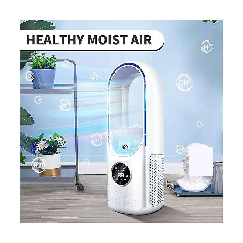 Electric Usb Multifunctional Leafless Fan Household Desktop Humidification Fan Timing Air Condition