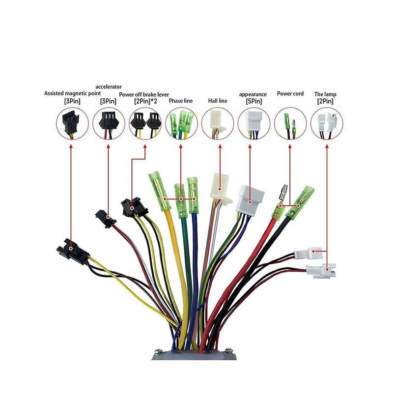 Electric Vehicle 36v48v Brushless Motor 6 Tubes 15a Intelligent Controller Led-s800 Instrument Acces