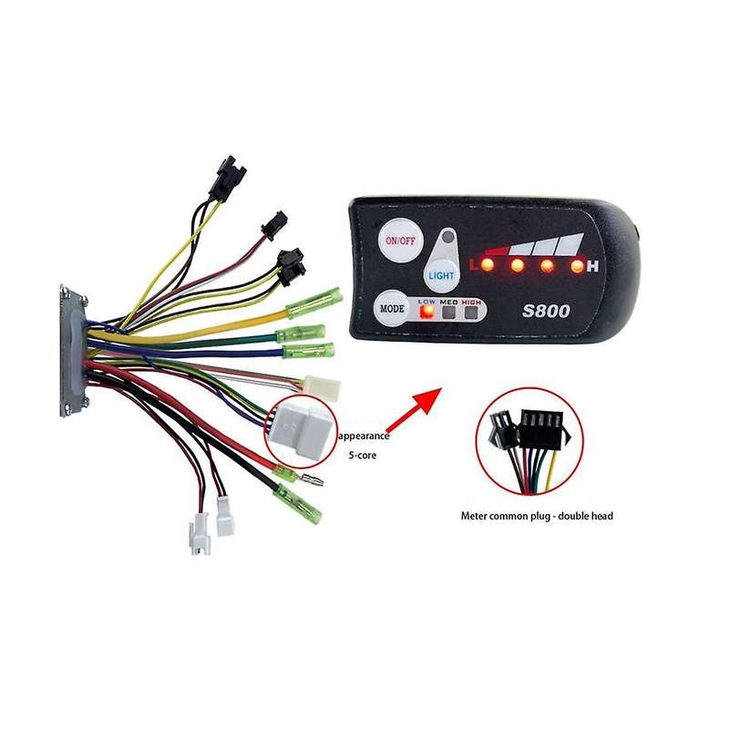 Electric Vehicle 36v48v Brushless Motor 6 Tubes 15a Intelligent Controller Led-s800 Instrument Acces