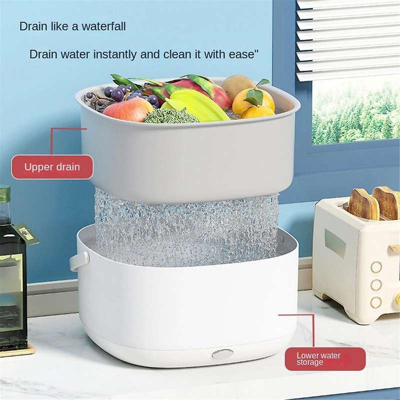 Electric Vegetable Washing Basket Kitchen Multi-function Double-layer Fruit and Vegetable Drainer Fr