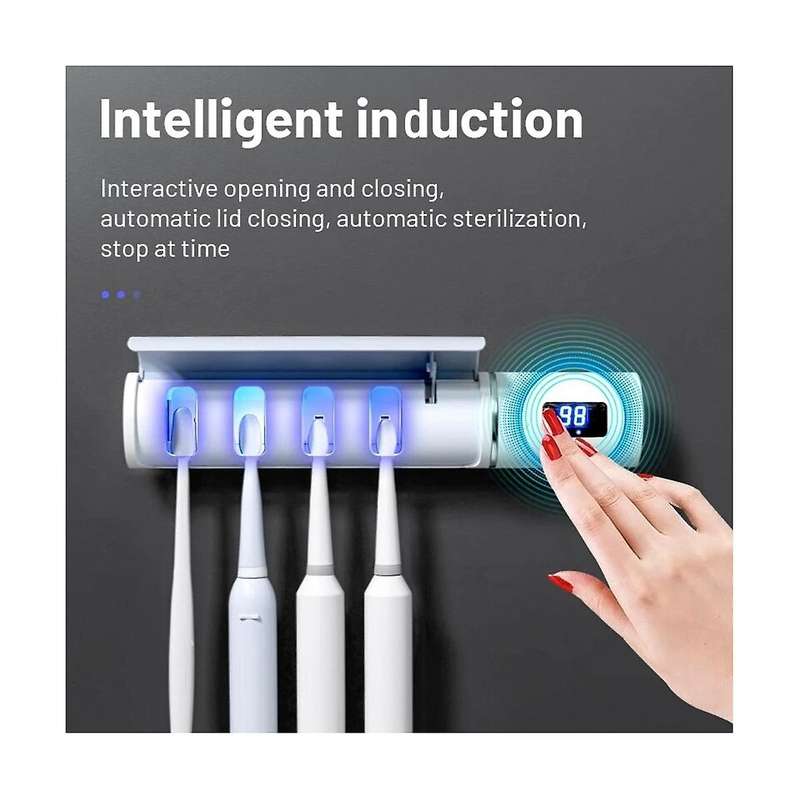 Electric Uv Toothbrush Sterilizer Holder Automatic Induction Wall Mount Holder Bathroom Accessories
