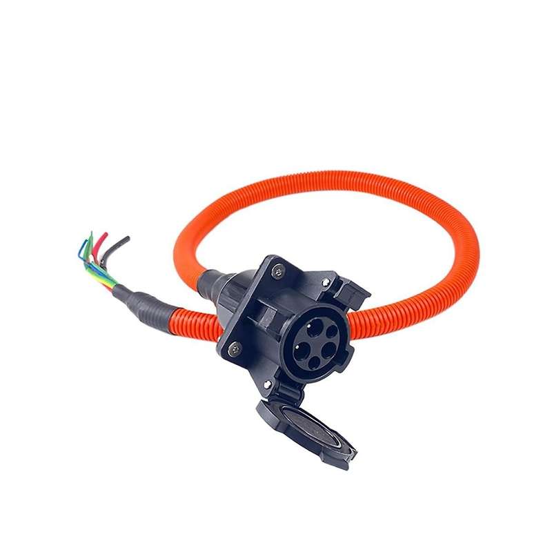 Electric Vehicle Adapter 32a Sae J1772 Ac Charging Socket with Bellows New Energy Electric Vehicle C