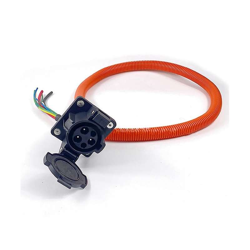 Electric Vehicle Adapter 32a Sae J1772 Ac Charging Socket with Bellows New Energy Electric Vehicle C