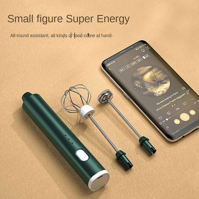 Electric Whisk USB Recharge Three Speed Kitchen Cooking Tool Bubbler Egg Cream Sauce Stirrer Handhel
