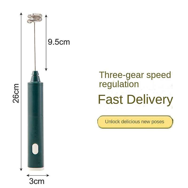 Electric Whisk USB Recharge Three Speed Kitchen Cooking Tool Bubbler Egg Cream Sauce Stirrer Handhel
