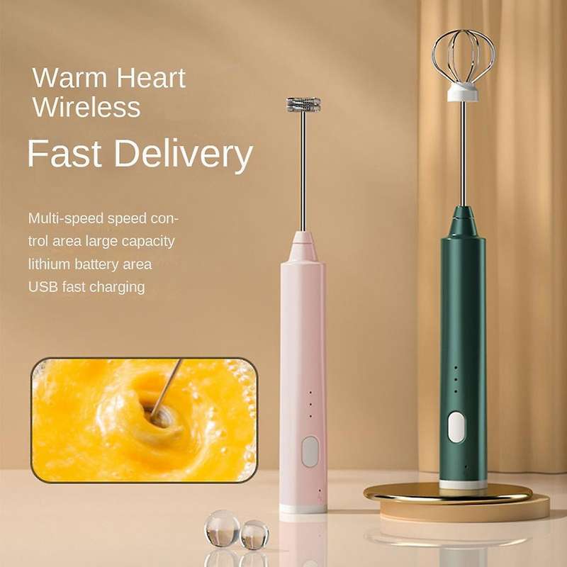 Electric Whisk USB Recharge Three Speed Kitchen Cooking Tool Bubbler Egg Cream Sauce Stirrer Handhel