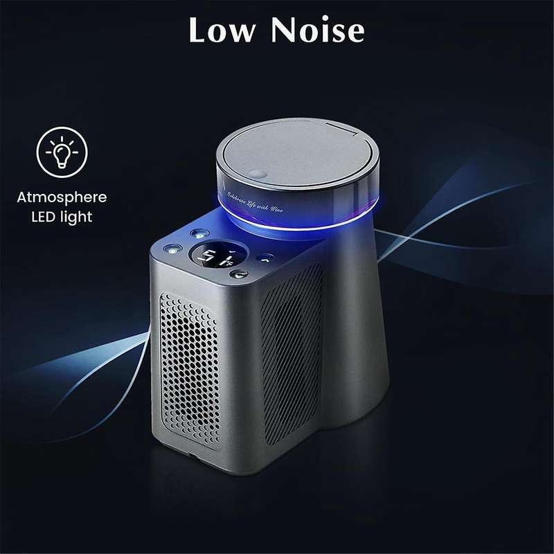 Electric Wine Chiller,34F-68F Temperature Control Single Bottle Portable Cooler for Red/White Wine,
