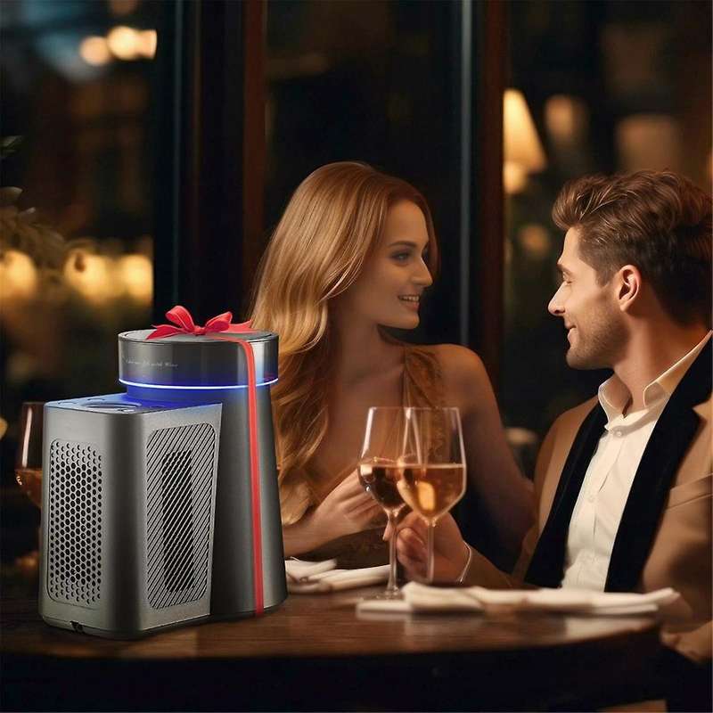 Electric Wine Chiller,34F-68F Temperature Control Single Bottle Portable Cooler for Red/White Wine,