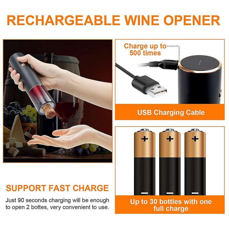 Electric Wine Bottle Opener,Rechargeable Automatic Corkscrew Wine Opener,for Home,Party,Bar,Restaura