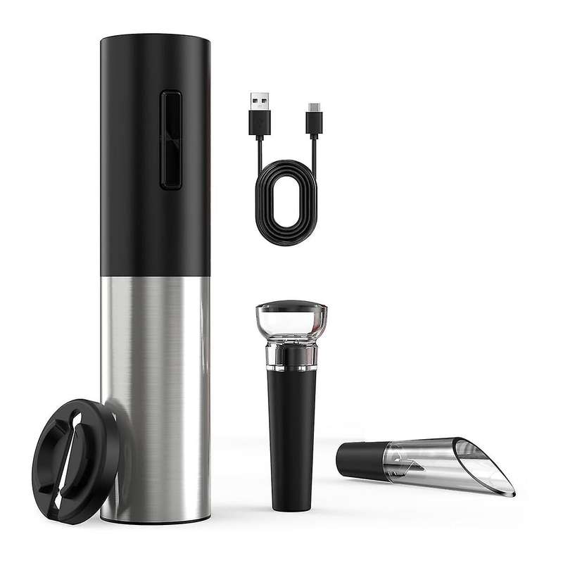 Electric Wine Opener Rechargeable, Cordless Automatic Electric Wine Bottle Corkscrew Opener with Foi