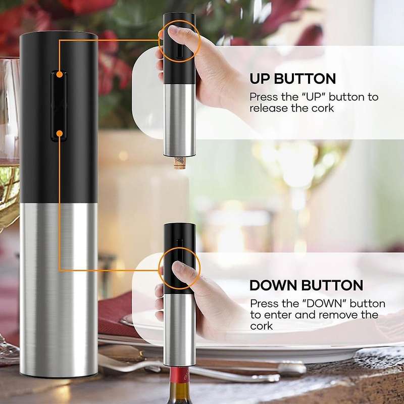 Electric Wine Opener Rechargeable, Cordless Automatic Electric Wine Bottle Corkscrew Opener with Foi