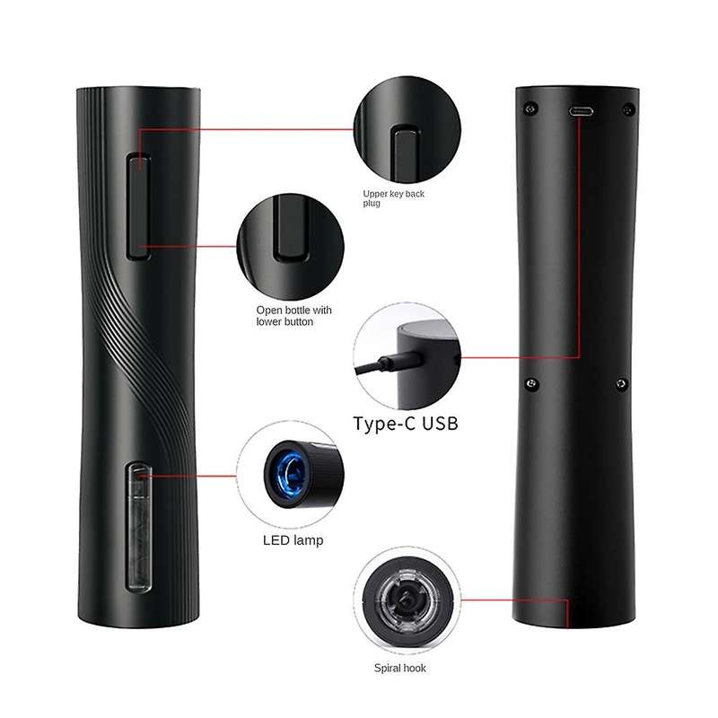 Electric Wine Opener Set, Rechargeable Automatic Wine Corkscrew Remover Kit, Cordless Electric Wine