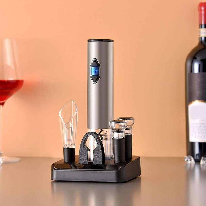 Electric Wine Opener Set Battery Operated Corkscrew Wine Bottle Opener with Storage Base Wine Aerato