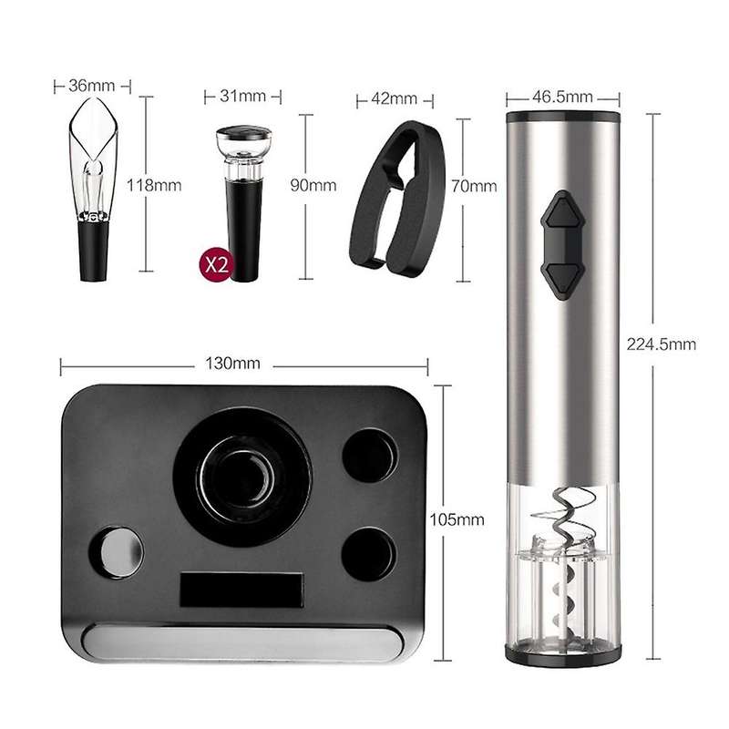 Electric Wine Opener Set Battery Operated Corkscrew Wine Bottle Opener with Storage Base Wine Aerato