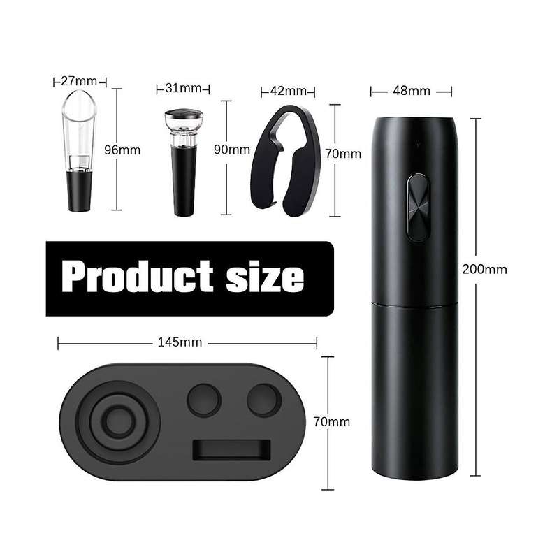 Electric Wine Opener Set with Charging Base Automatic Corkscrew with Aerator Pourer and Foil Cutter