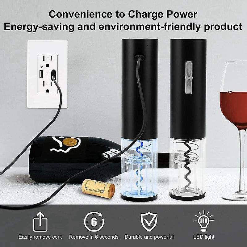 Electric Wine Opener, Type-C Charging Wine Corkscrew Bottle Opener with Foil Cutter, Wine Openers wi