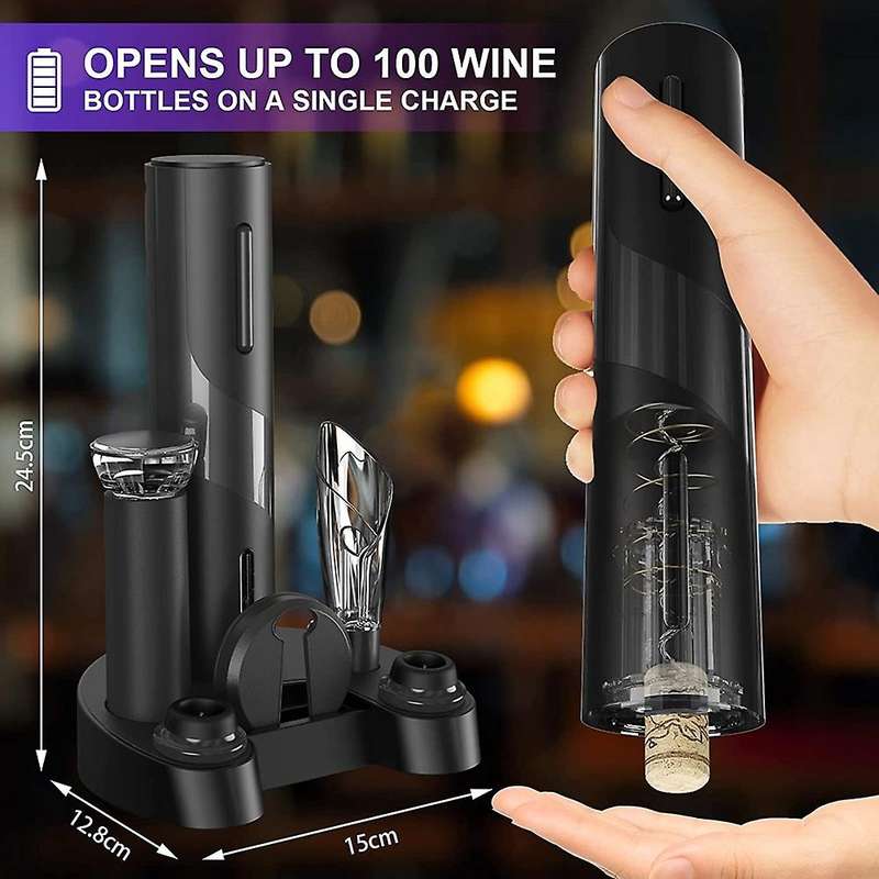 Electric Wine Opener Gift Set, Automatic Corkscrew Wine Bottle Opener with Foil Cutter for Home Part